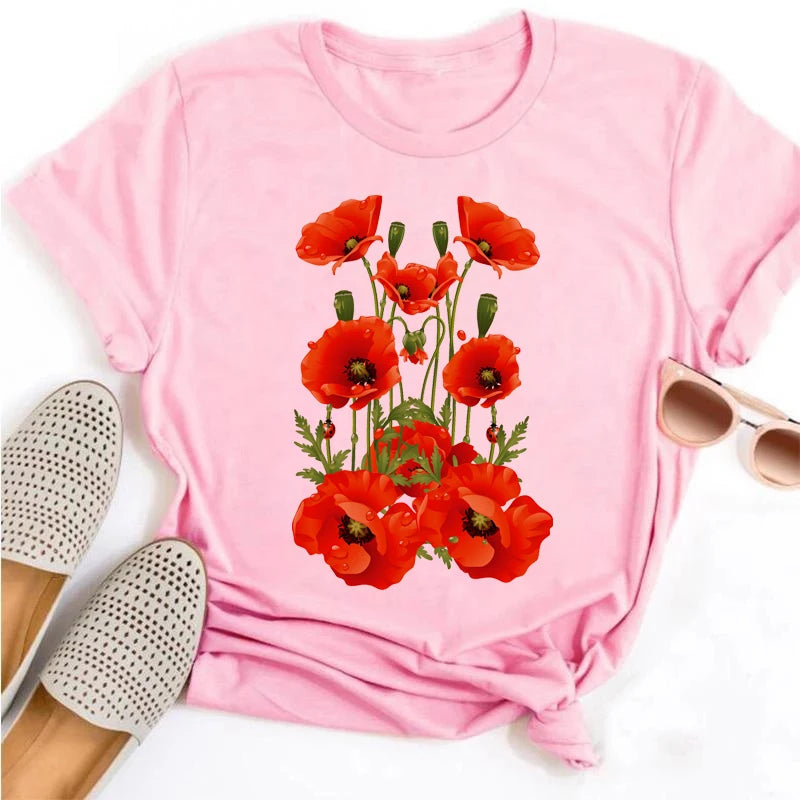 Flower Print Women's Tops